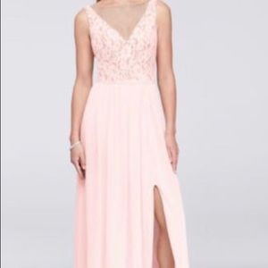 Illusion V-Neck Lace and Mesh dress.